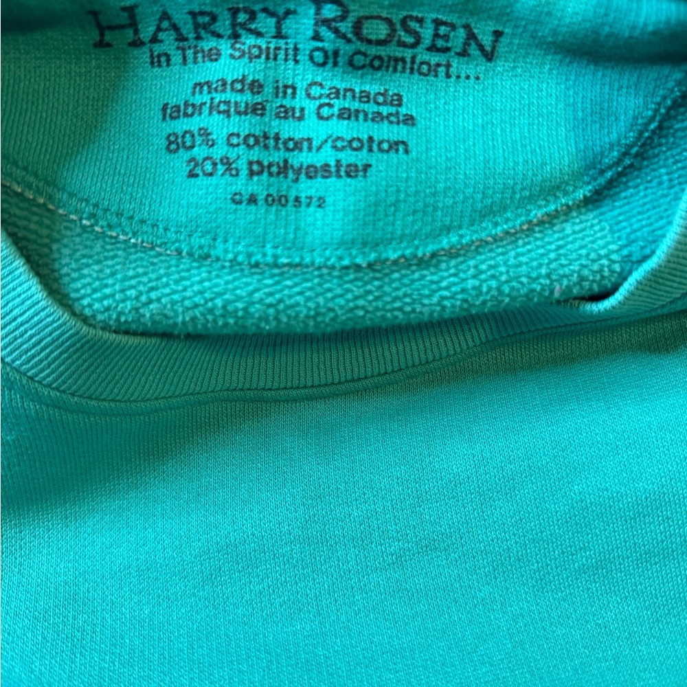 Embroidered Crest Crewneck Sweatshirt in Teal - Picture 8 of 10